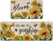 Spring Summer Sunflower Kitchen Rugs Set of 2, Fall Flower Bee Bloom You are My Sunshine Kitchen Mats Home Decor, Floral Seasonal Floor Door Mat Decorations - 17x29 and 17x47 Inches